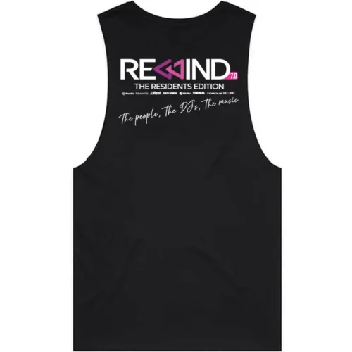 REWIND 2026 unisex tank Black back