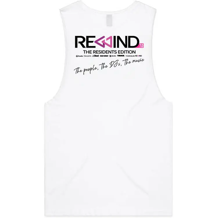 REWIND 2026 unisex tank White back