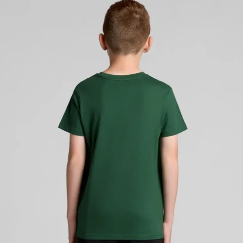 AS Colour Kids Staple T Shirt with custom print, Forest Green, back view