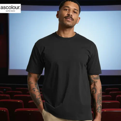 AS Colour Men Classic Minus T Shirt with custom print, Black, lifestyle view