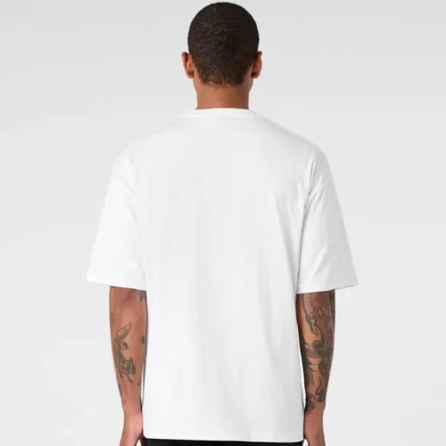 AS Colour Men's Block Oversized T Shirt, White, studio back view