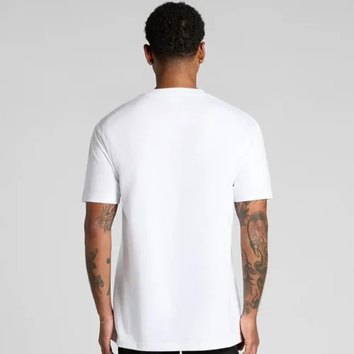 AS Colour Men's Block Tubular T Shirt, White, studio back view
