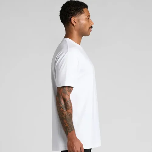 AS Colour Men's Block Tubular T Shirt, White, studio side view
