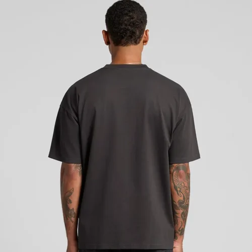 AS Colour Men's Classic Oversized T Shirt, Coal, studio back view