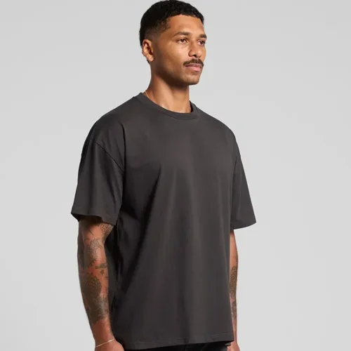 AS Colour Men's Classic Oversized T Shirt, Coal, studio turn view