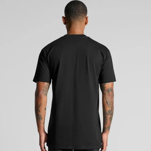 AS Colour Men's Classic Plus T Shirt, Black, studio back view