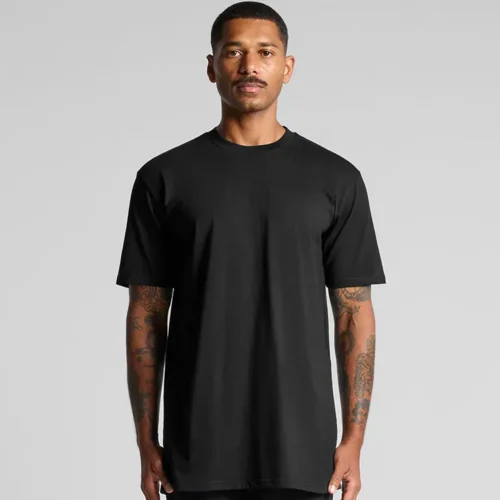 AS Colour Men's Classic Plus T Shirt, Black, studio front view