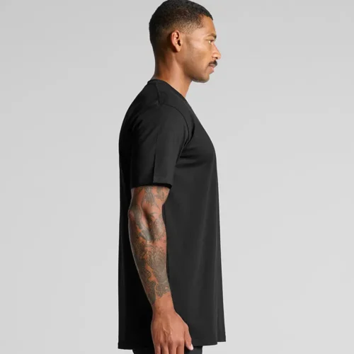 AS Colour Men's Classic Plus T Shirt, Black, studio side view