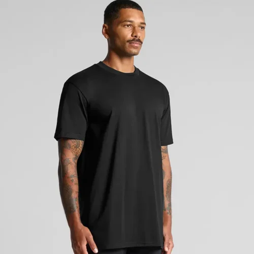 AS Colour Men's Classic Plus T Shirt, Black, studio turn view
