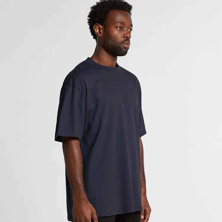 AS Colour Men's Heavy T Shirt in Midnight Blue, studio turn view
