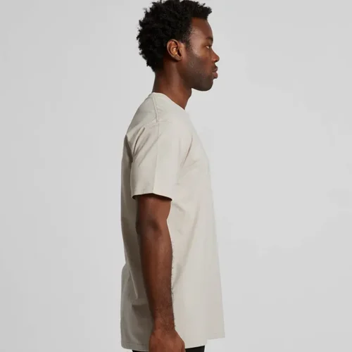 AS Colour Men's Staple T Shirt with custom print, Bone, side view
