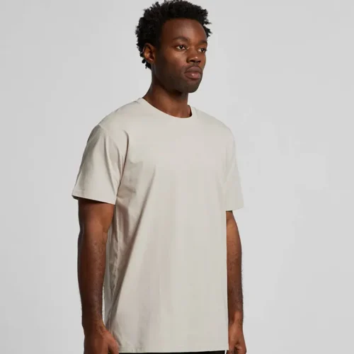 AS Colour Men's Staple T Shirt with custom print, Bone, turn view