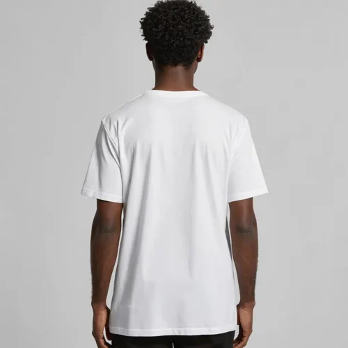 AS Colour Men's Staple Plus T Shirt in White, studio back view