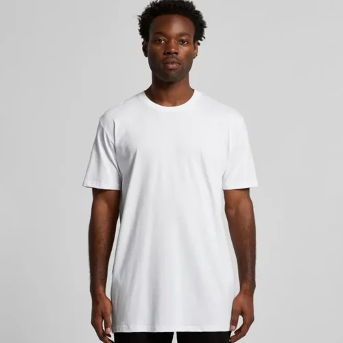 AS Colour Men's Staple Plus T Shirt in White, studio front view
