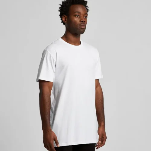 AS Colour Men's Staple Plus T Shirt in White, studio turn view