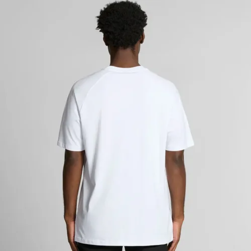 AS Colour Staple Raglan Sleeve in White, studio back view