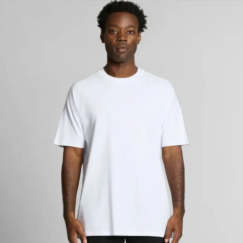 AS Colour Staple Raglan Sleeve in White, studio front view