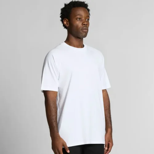 AS Colour Staple Raglan Sleeve in White, studio turn view