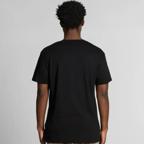AS Colour Staple V Neck in Black, studio back view
