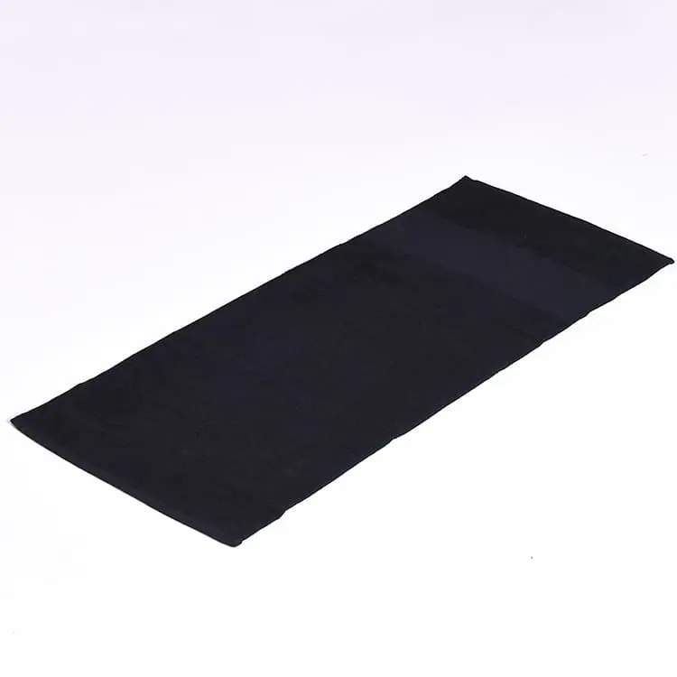Blank Athletics Essential Gym Towel in Black, studio angle view