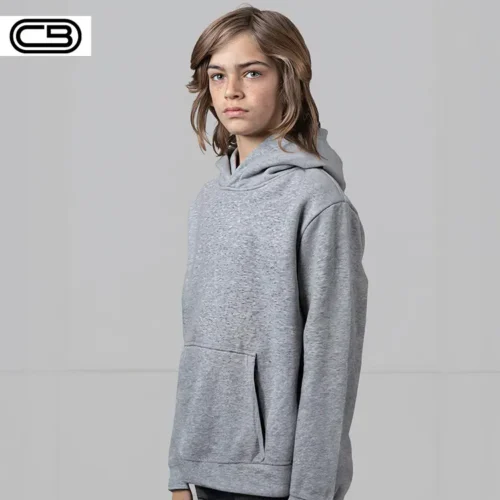 CB Kids Classic Hoodie in Grey Marle, Lifestyle Side view