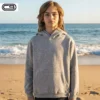 CB Kids Classic Hoodie in Grey Marle with custom print, front view