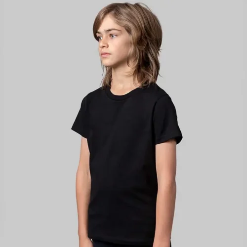 CB Kids Premium T-Shirt in Black, lifestyle three-quarter view