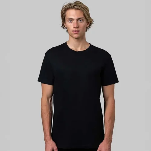 CB Men's Classic T Shirt in Black, lifestyle front view