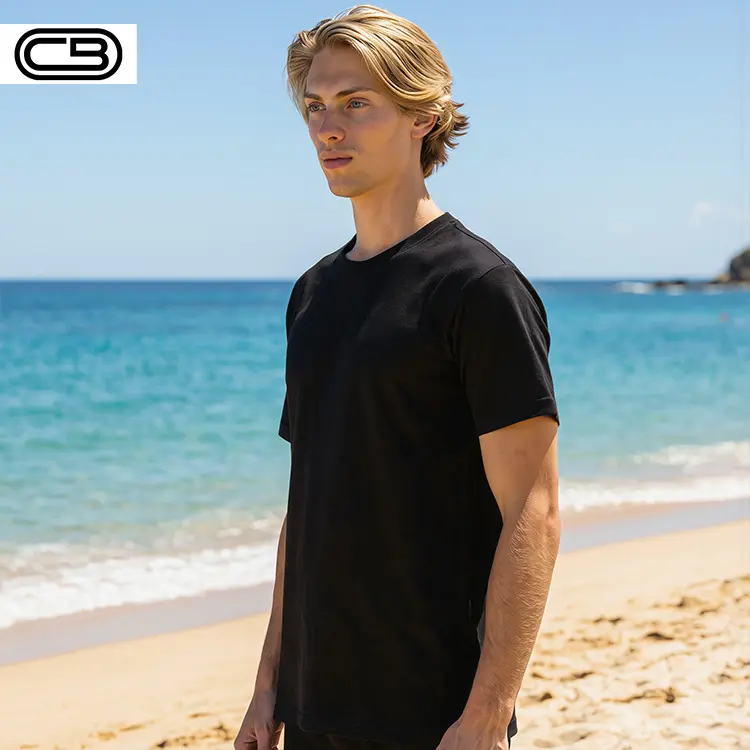 CB Men's Classic T Shirt in Black with custom print, front view