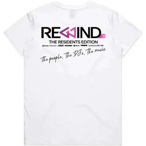 REWIND 2026 ladies tee White back