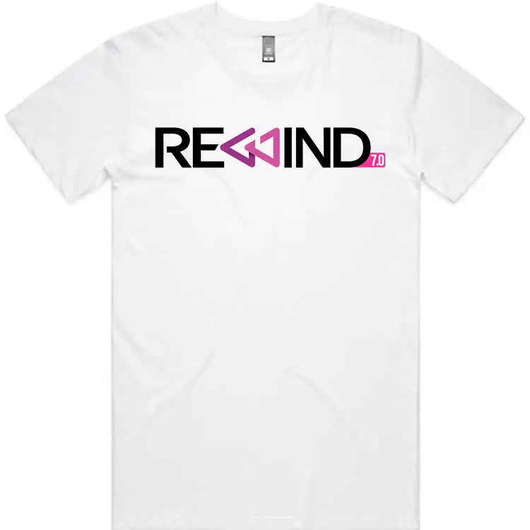 REWIND 2026 men's tee White front