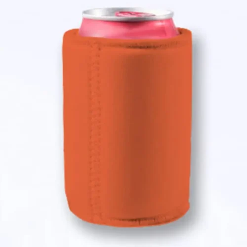 Stubby Holder in Orange, studio with can