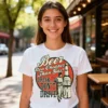 Beer Now Cheaper Than Gas printed in Australia graphic t-shirt ladies front design
