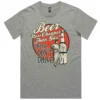 Beer Now Cheaper Than Gas printed in Australia graphic t-shirt men grey marle front
