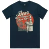 Beer Now Cheaper Than Gas printed in Australia graphic t-shirt men navy front