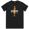 ANZAC Day black t-shirt front view Lest We Forget Australia