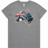Ladies Artistic Australia t-shirt grey marle lay flat