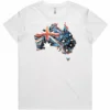Ladies Artistic Australia t-shirt white lay flat