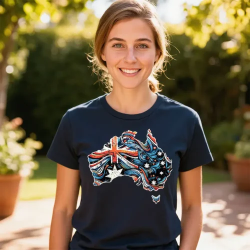 Ladies Artistic Australia t-shirt navy lifestyle image
