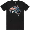 Mens Artistic Australia t-shirt black lay flat