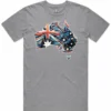 Mens Artistic Australia t-shirt grey marle lay flat