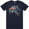 Mens Artistic Australia t-shirt navy lay flat