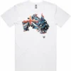 Mens Artistic Australia t-shirt white lay flat