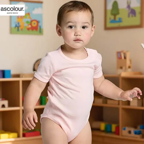 AS Colour Baby Mini Me Rompa custom print, Pink, main lifestyle view