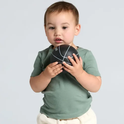 AS Colour Baby Wee Tee custom print, Sage, studio front