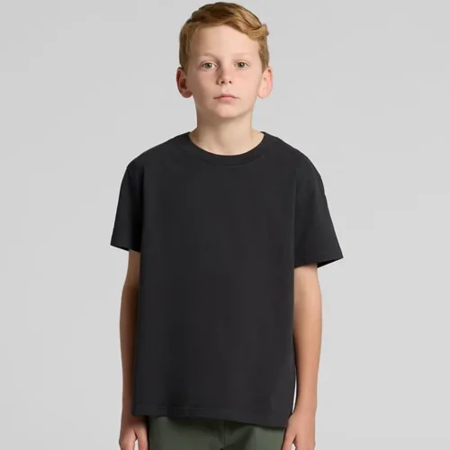 AS Colour Kids Heavy Faded T-Shirt custom print, Faded Black, studio front