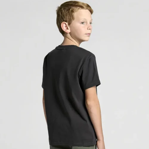 AS Colour Kids Heavy Faded T-Shirt custom print, Faded Black, studio three-quarter