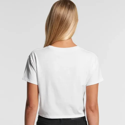 AS Colour Ladies Crop Top, White, studio back view