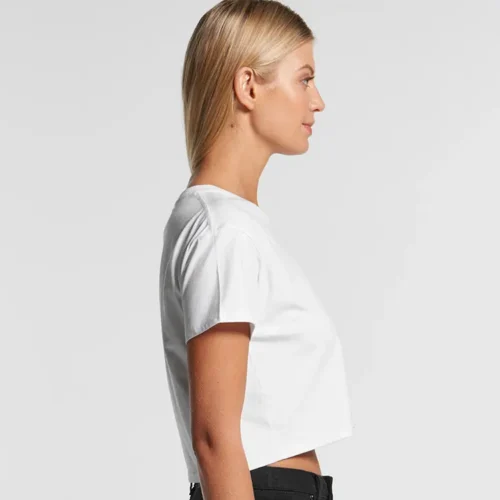 AS Colour Ladies Crop Top, White, studio side view