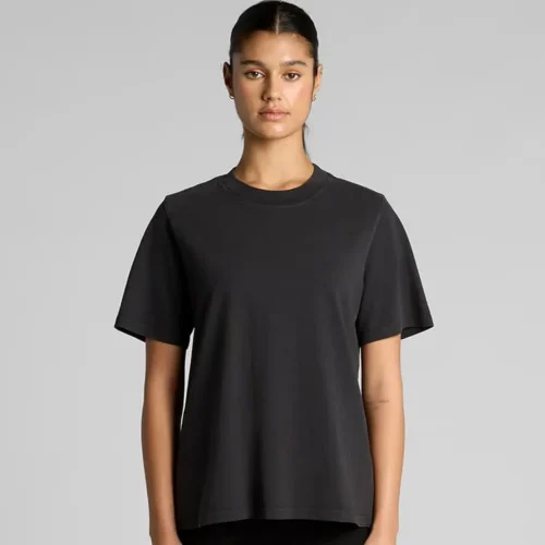 AS Colour Ladies Heavy Faded T Shirt in Faded Black, studio front view